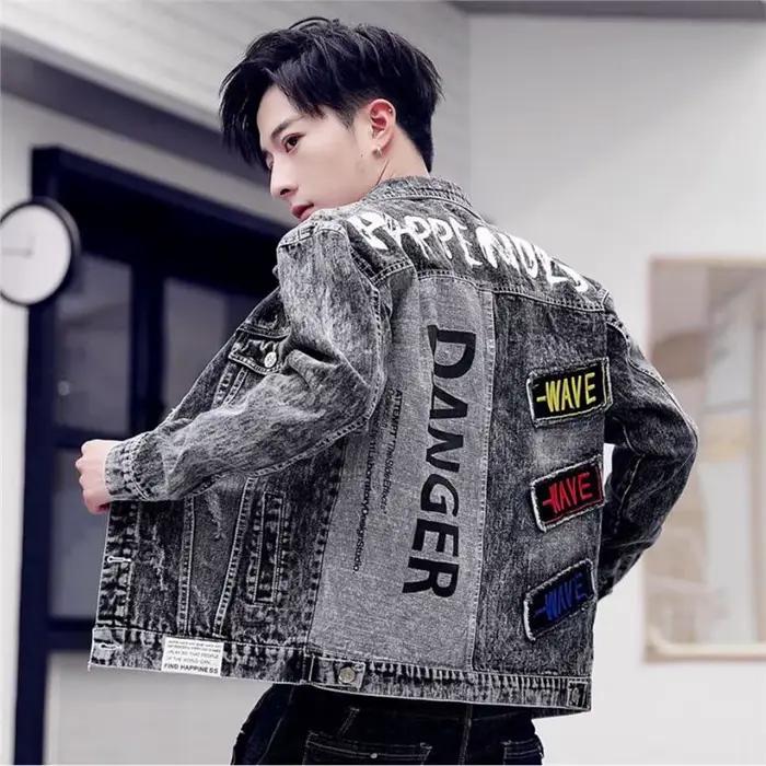 Veste en jean homme décontractée style coréen pour tenue professionnelle et décontractée polyvalente pour homme occasions spéciales