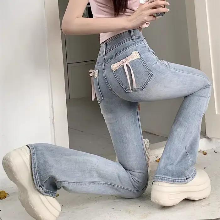 Jeans taille haute pour femme