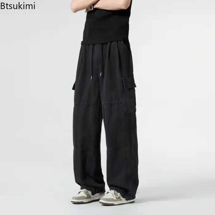 Jean baggy homme printemps automne décontracté ample pantalon cargo homme jogger vintage travail jean hip hop streetwear occassionnel occasionnels