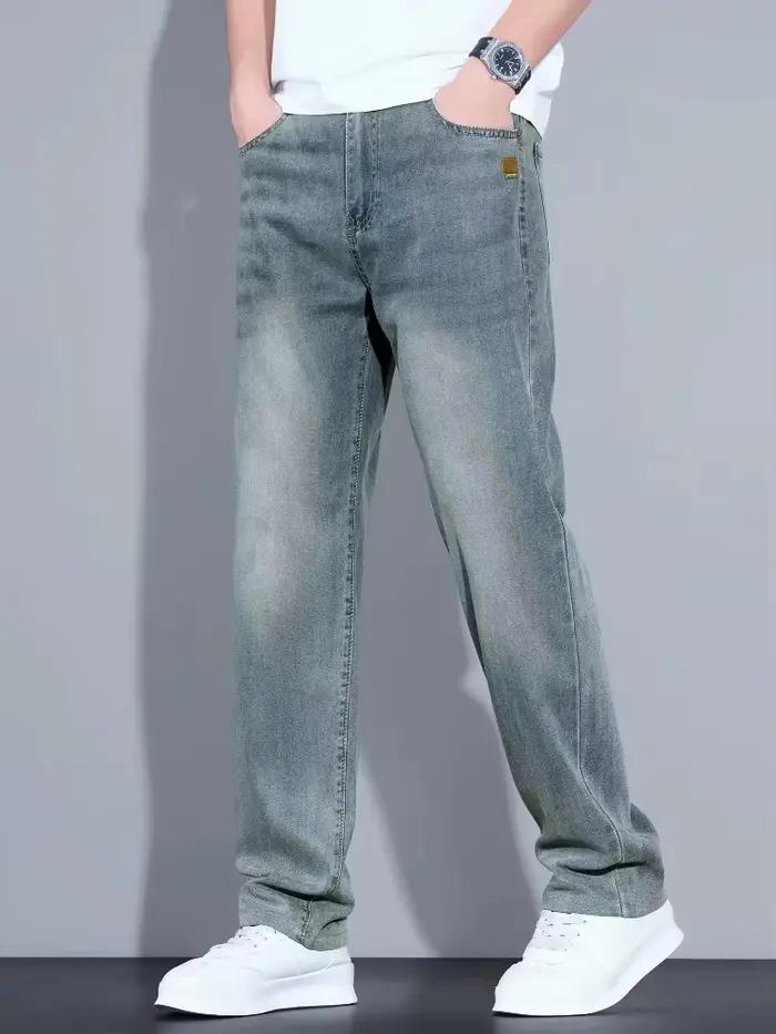 Jean en Lyocell Soie Glacée pour Homme – Pantalon en Denim Ultra-Fin Coréen Tendance