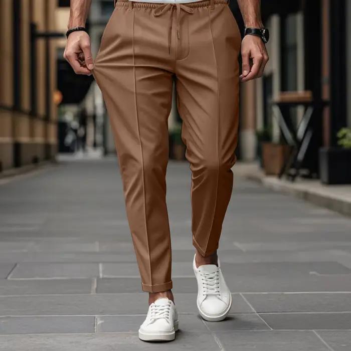 Pantalon à jambes droites homme haute qualité couleur unie style décontracté confort voyage四季通用男士直筒裤高质单色休闲舒适旅行