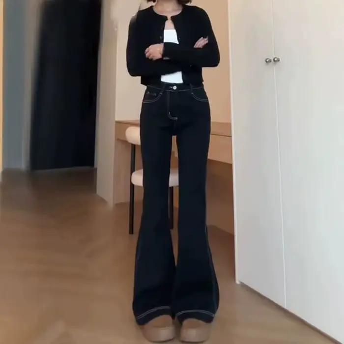 Jean évasé taille haute pour femme