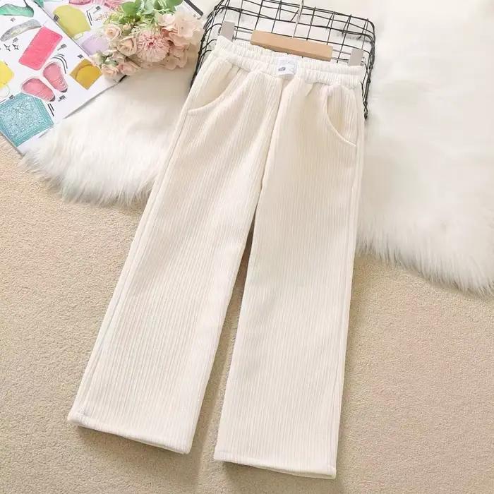 Pantalon large en velours côtelé pour adolescentes