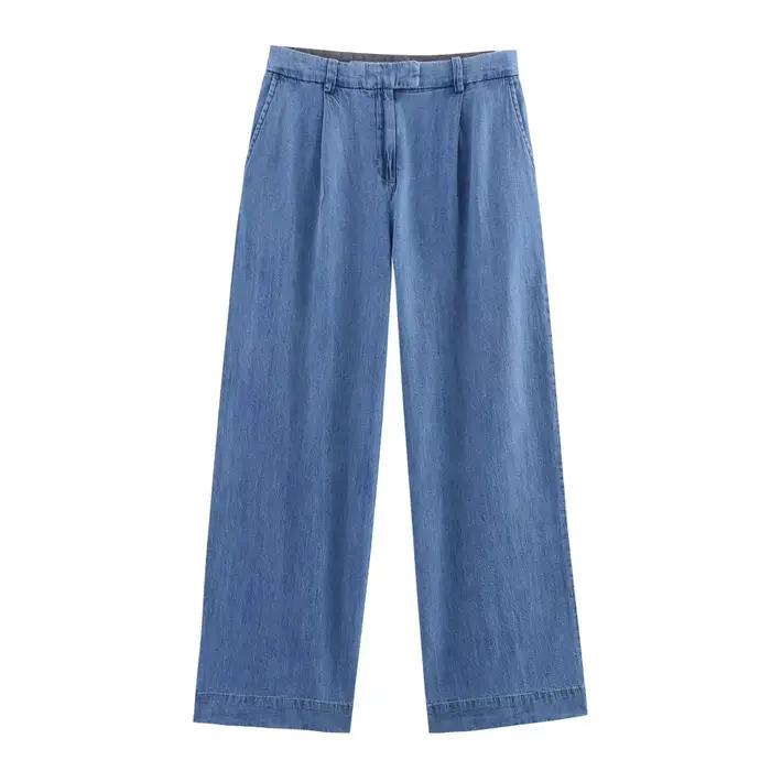 Denim pantalon tenue pour femmes 2 pièces printemps automne mode à manches larges chemise décontractée