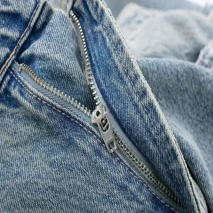 Jean ample à trous cassés pour femmes