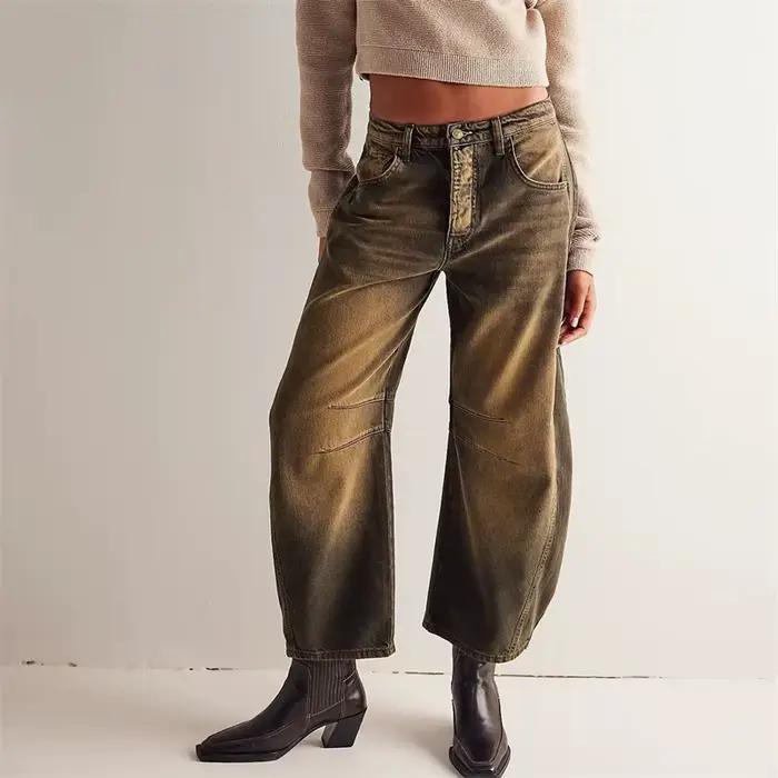 Jean Vintage en Denim de Style Américain pour Femme