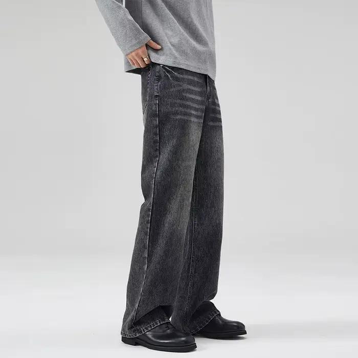 KSTUN 2025 printemps nouveaux hommes jean évasé coupe botte Denim pantalon droit Vintage gris jean hommes confort hommes pantalon cloche bas