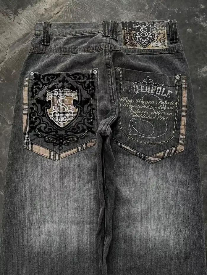 Jeans oversize gothiques 2K unisexe
