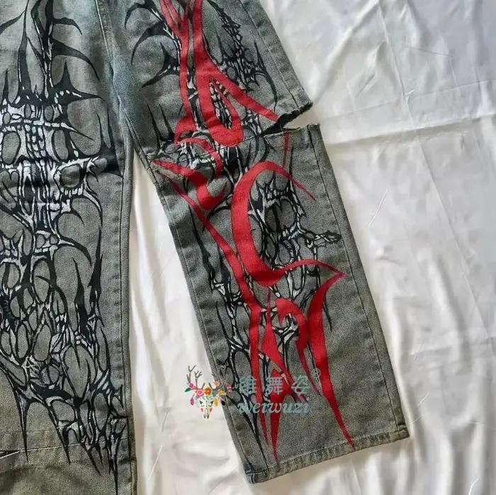 Jeans Y2K Hip Hop déchirés à jambe large