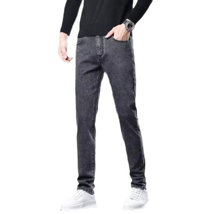 Automne été Denim jean hommes droit Stretch