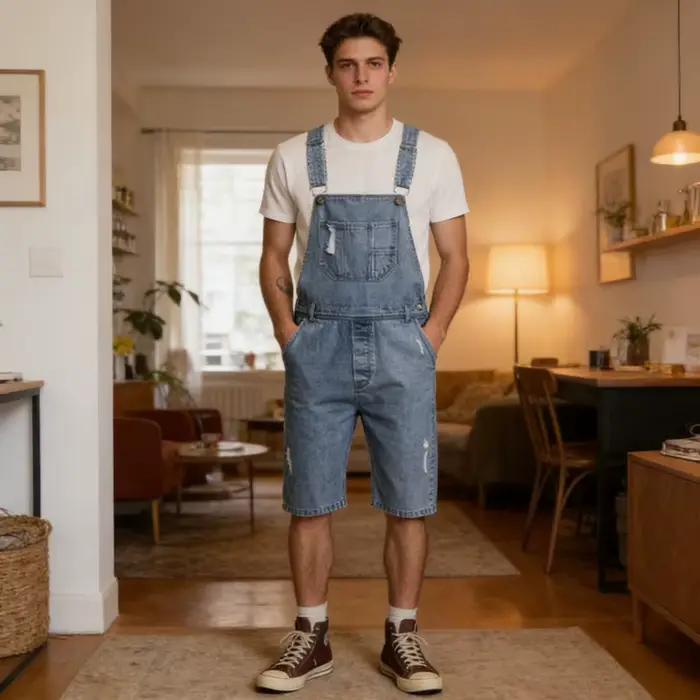 Salopette cargo en jean pour homme