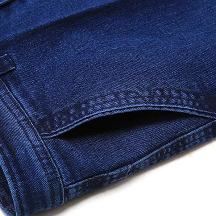 Jean classique extensible pour homme, pantalon Baggy droit en coton, bleu, tailles 30 à 45