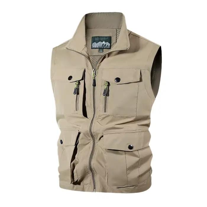 Gilets de photographie multifonctionnels multi-poches pour hommes