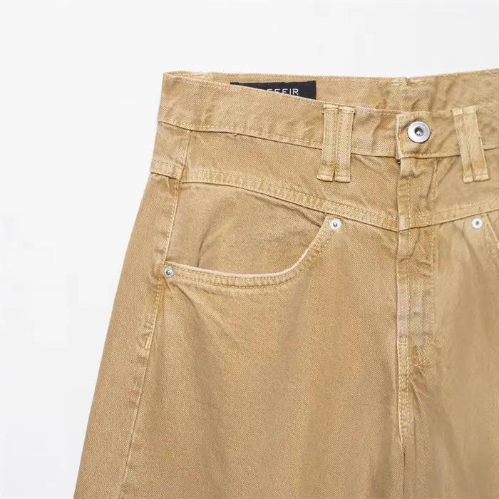Jean décontracté vintage polyvalent coupe ample en polyester