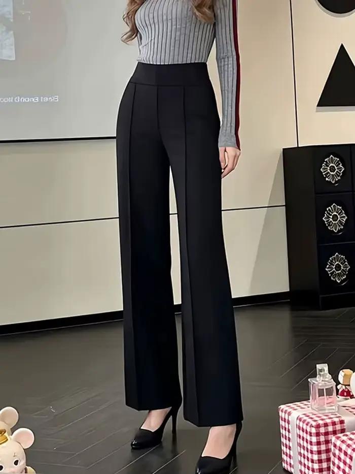 Pantalon taille haute à jambes larges pour femmes