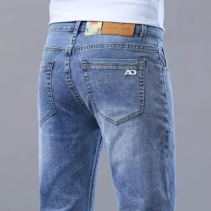 Jean slim bleu clair pour homme toutes saisons 2026 – Tissu extensible élégant et décontracté – Pantalon en denim classique – Pantalones Hombre