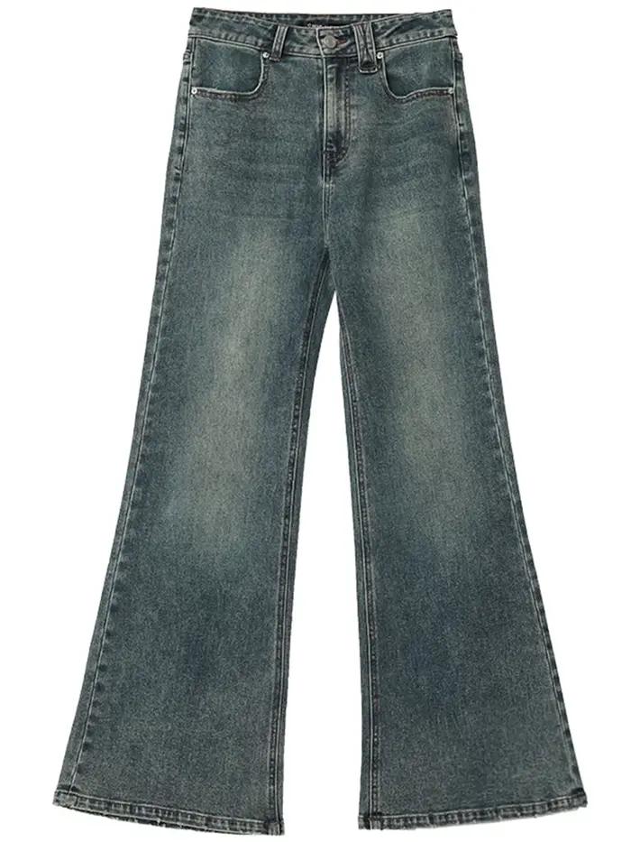 CHIC VEN Jean Femme Tendance Bleu Rétro Taille Haute Slim en Denim Micro-projectile Printemps-Été 2026