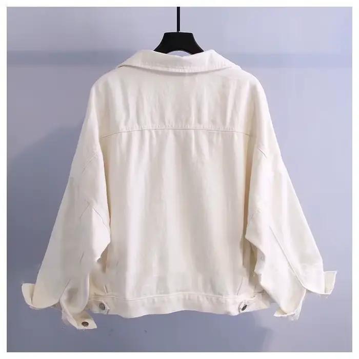 Veste en jean blanche pour femme