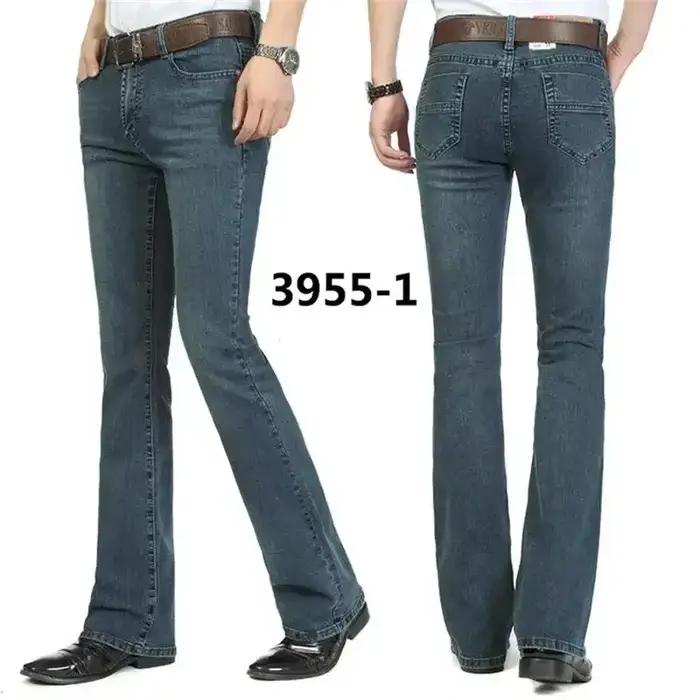 Pantalon en denim à fond de cloche pour homme, style décontracté et élégant, pantalon à jambes larges, coupe botte, toile adoucissante, confort maximal, pour hommes, décontracté, printemps et automne