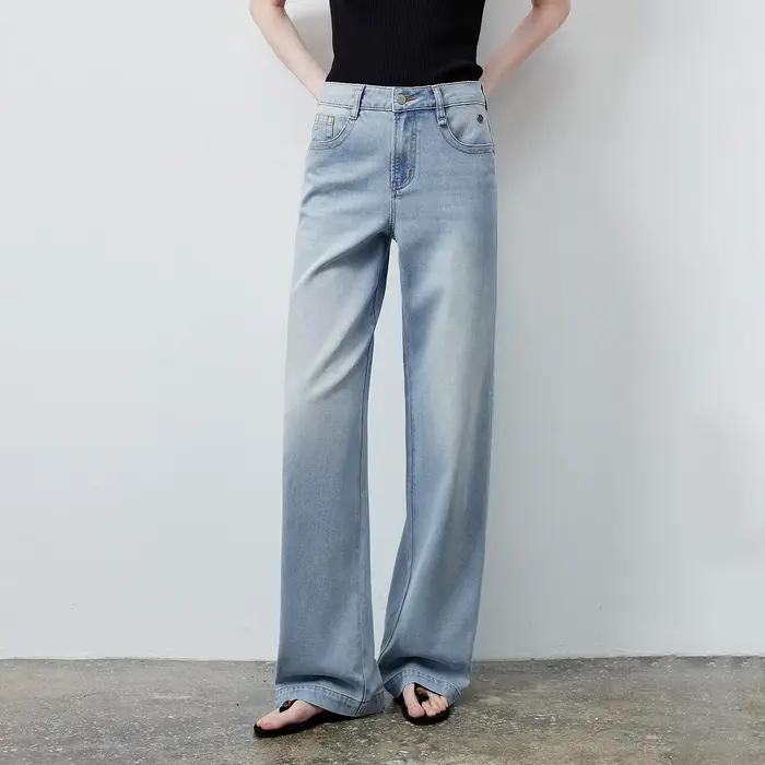 TOYOUTH Jean en denim de coton et lyocell pour femme