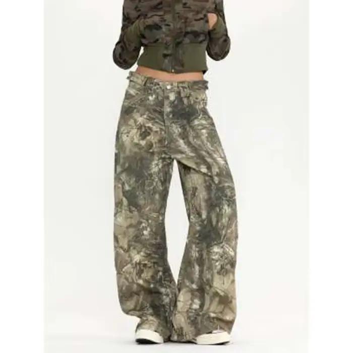 Jean surdimensionné de camouflage pour hommes et femmes, style Harajuku y2k, pantalon cargo pratique et confortable pour toutes les saisons