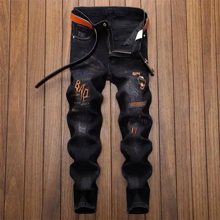Pantalon déchiré rétro pour homme jean slim élastique et décontracté pour printemps et automne 2024