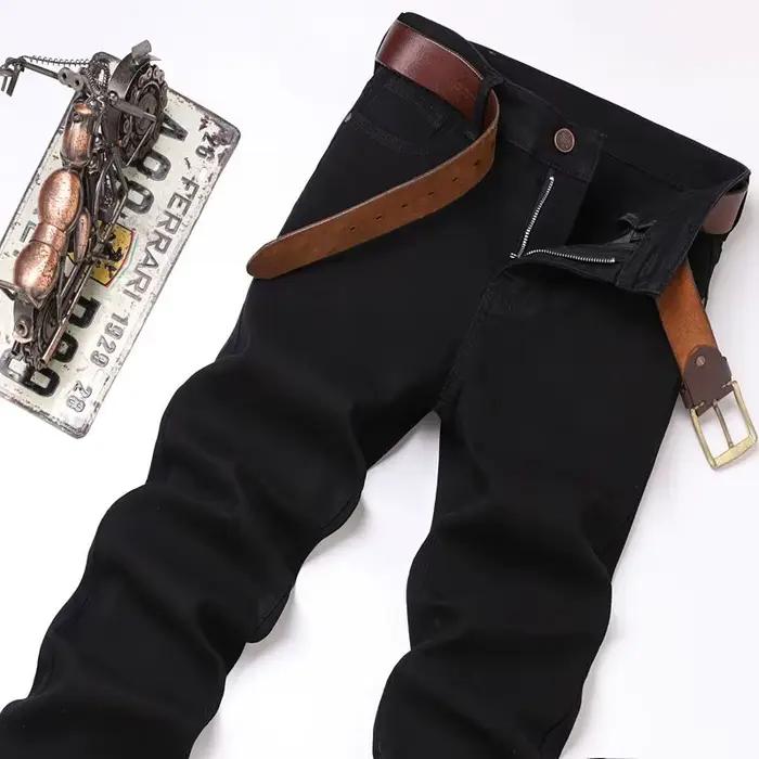 Nouveau haute qualité hommes tendance jaune rouge blanc jean 2024 printemps automne mâle taille