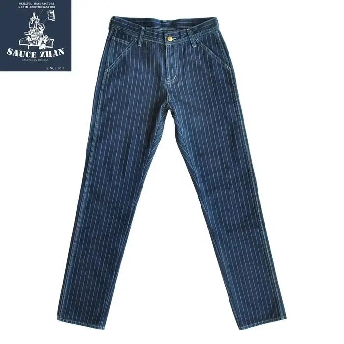 Saucezhan – Jean rayé vintage pour homme