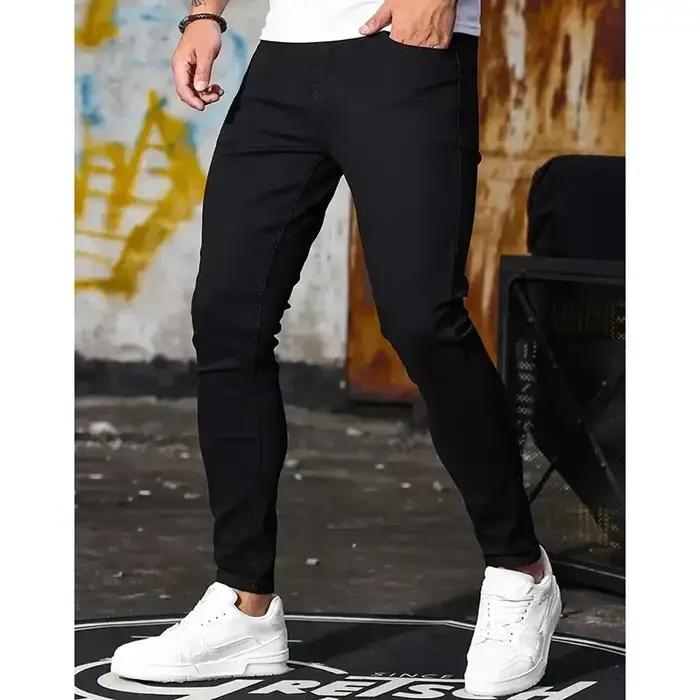 2025 hommes jambe étroite jean mâle confortable jambe droite coupe ajustée crayon Denim pantalon classique décontracté quotidien Stretch pantalon maigre