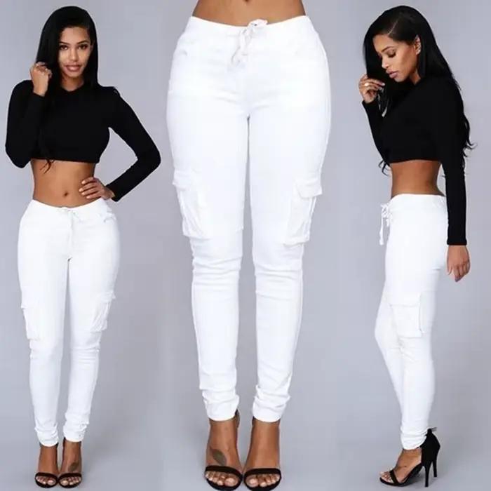 Jeans crayon skinny élastiques pour femmes