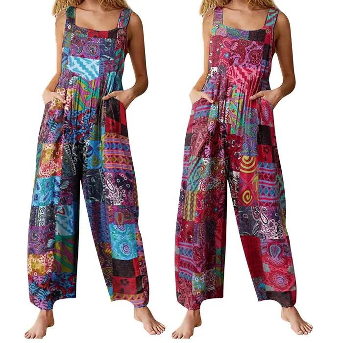 Salopette d'été multicolore pour femme
