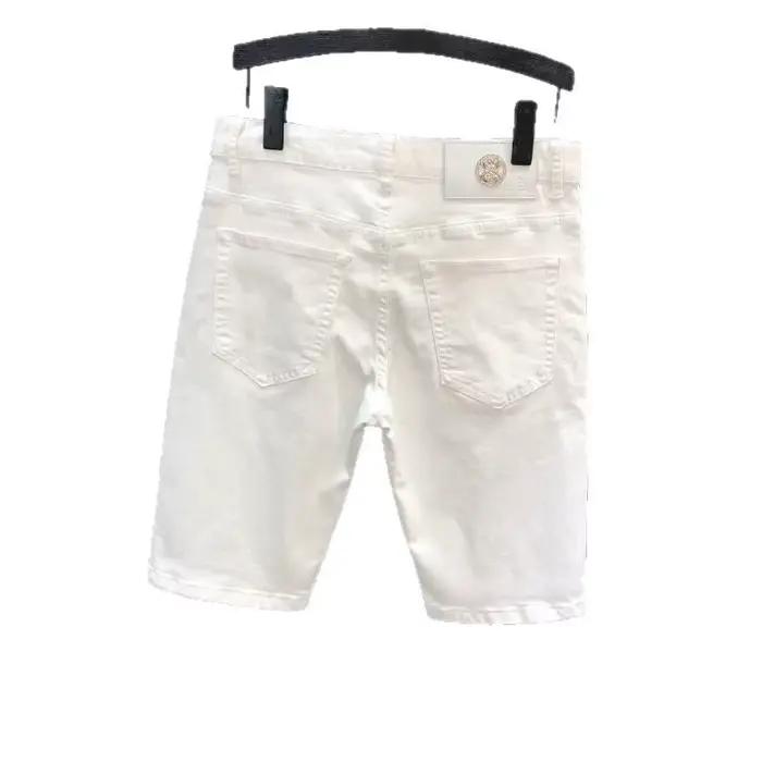 Shorts en jean blanc slim pour homme