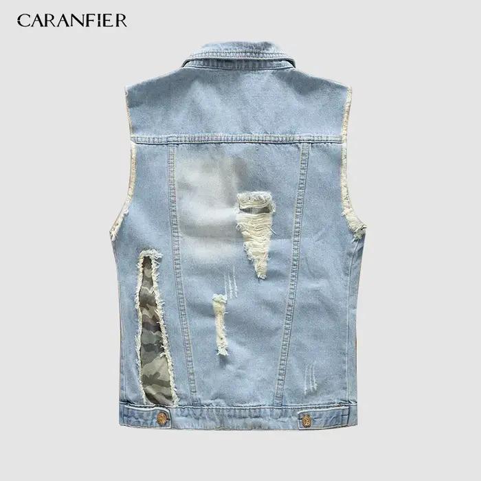 Veste de Moto en Jean Noir pour Homme