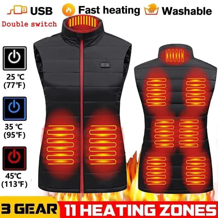 Femmes 9 Zones gilet chauffant vestes chauffantes électriques