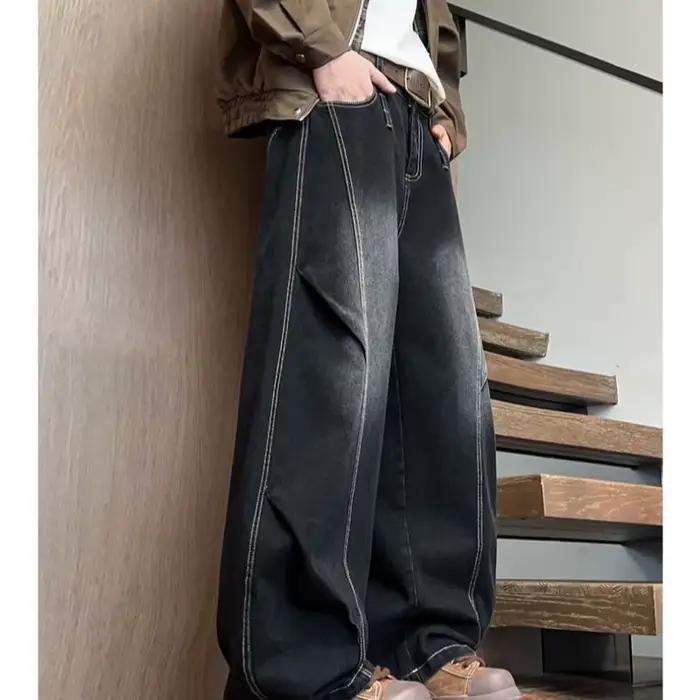 Nouveau jean japonais rétro délavé vintage pour hommes et femmes