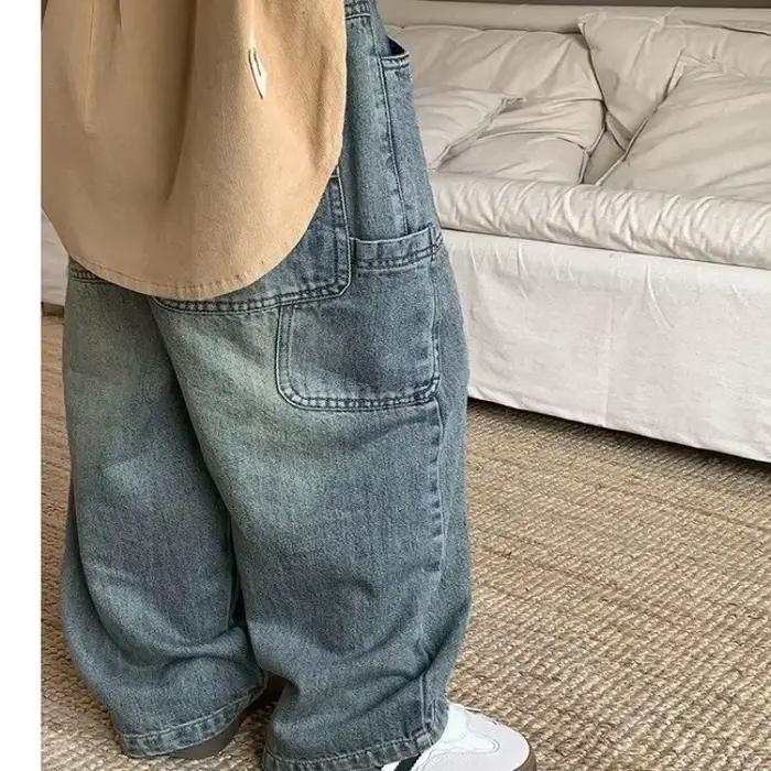 Jean rétro pour enfants, pantalon droit ample, jambes larges, pour garçons et filles, nouvelle collection printemps-automne 2025, pantalon à poches en Denim pour enfants