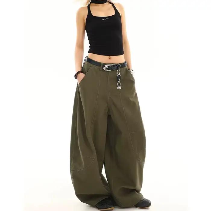 Jean baggy vintage taille haute pour femme