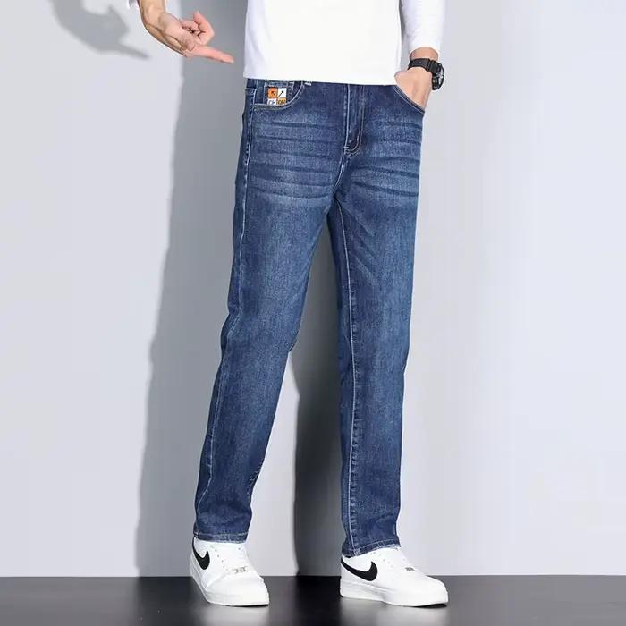 Grands grands vêtements hommes jean Extral longue jambe longueur droite Denim pantalon mâle allongé pantalon mince mince 190 cm 200 Cm 120 cm 110
