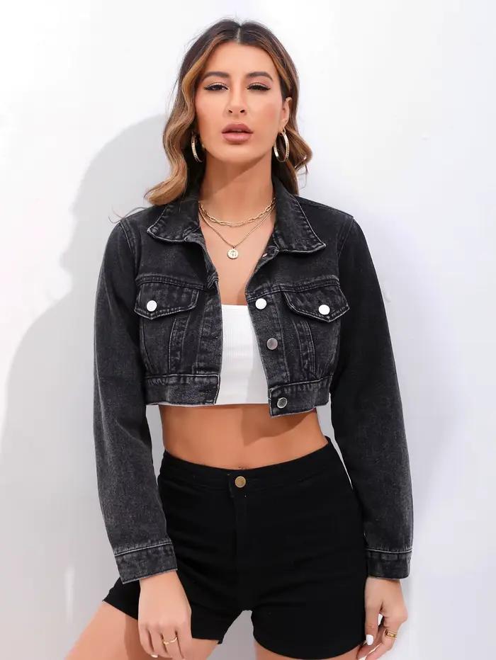 Veste en jean courte pour femme