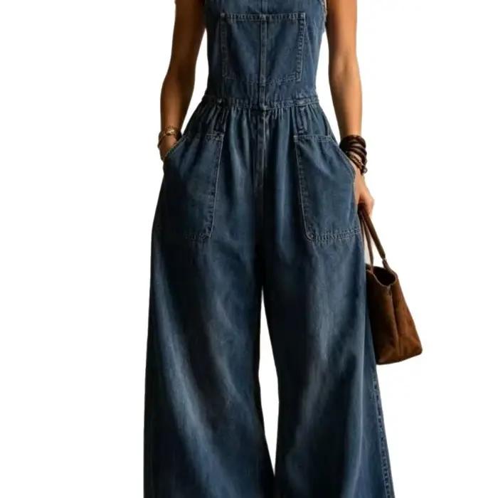 Combinaison Salopette Vintage en Jean pour Femme