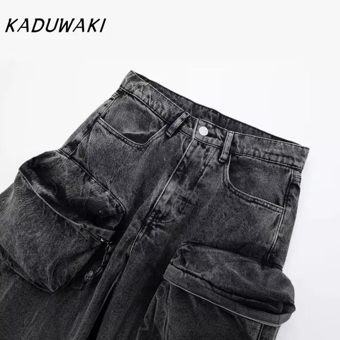 Jean gothique Kaduwaki pantalon cargo femmes jambes larges couleur unie nouvelle mode printemps 2025