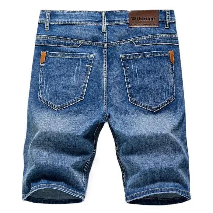 Shorts en jean pour homme été 2026 - Coupe slim droite, extensible, décontractée et élégante pour différentes occasions sociales et décontractées