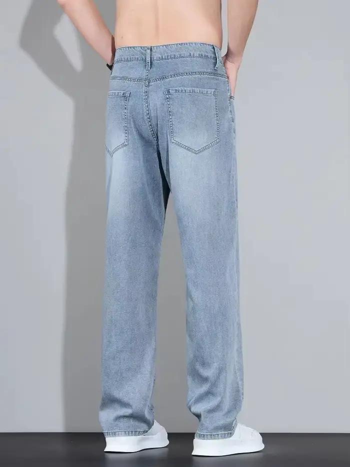 Jean en Lyocell Soie Glacée pour Homme – Pantalon en Denim Ultra-Fin Coréen Tendance