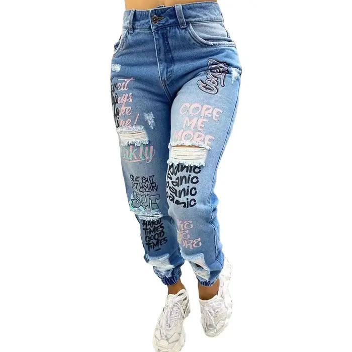 Jean Décontracté avec Monogramme pour Femme