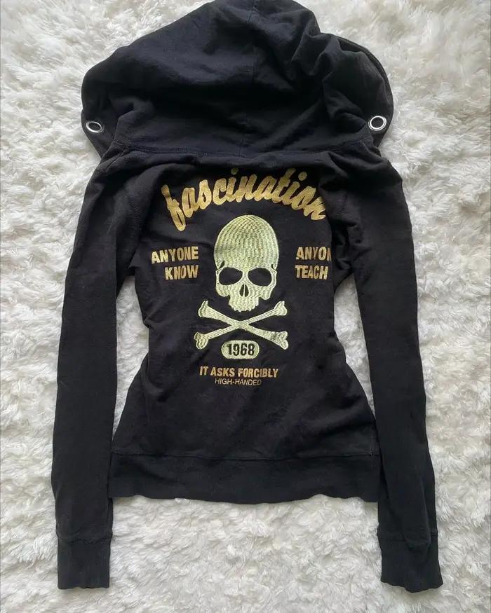 Veste en jean bleu vintage Y2K pour femme