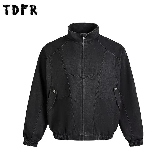 Veste en jean épissé pour hommes