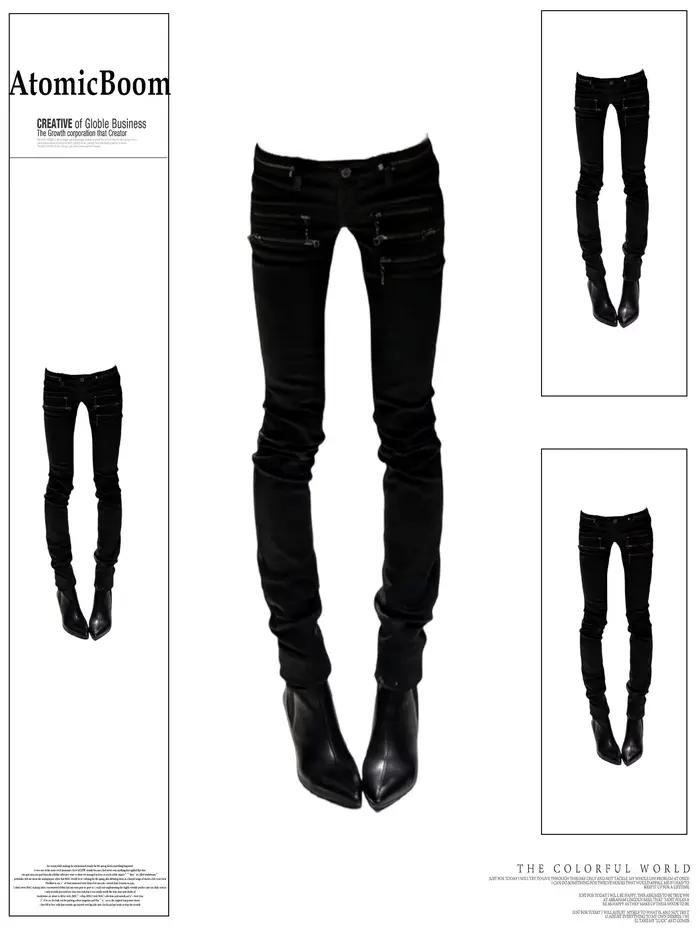 Jeans ajustés à fermeture éclair pour femmes