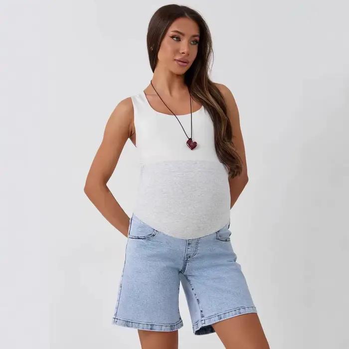 Shorts en jean décontractés pour femmes enceintes