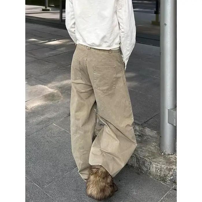 Jean bleu kaki pour femme