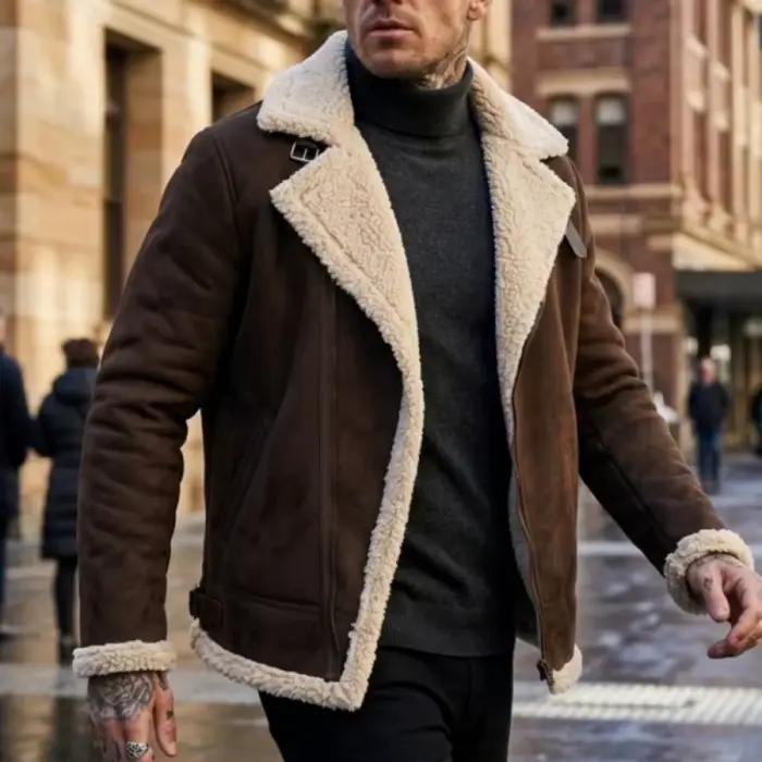 Veste en polaire homme, style streetwear, veste chaude en faux daim, veste légère à fermeture éclair, manteau d'hiver, veste de randonnée et de chasse en plein air